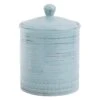 Distressed Aqua Canister, 7.3"