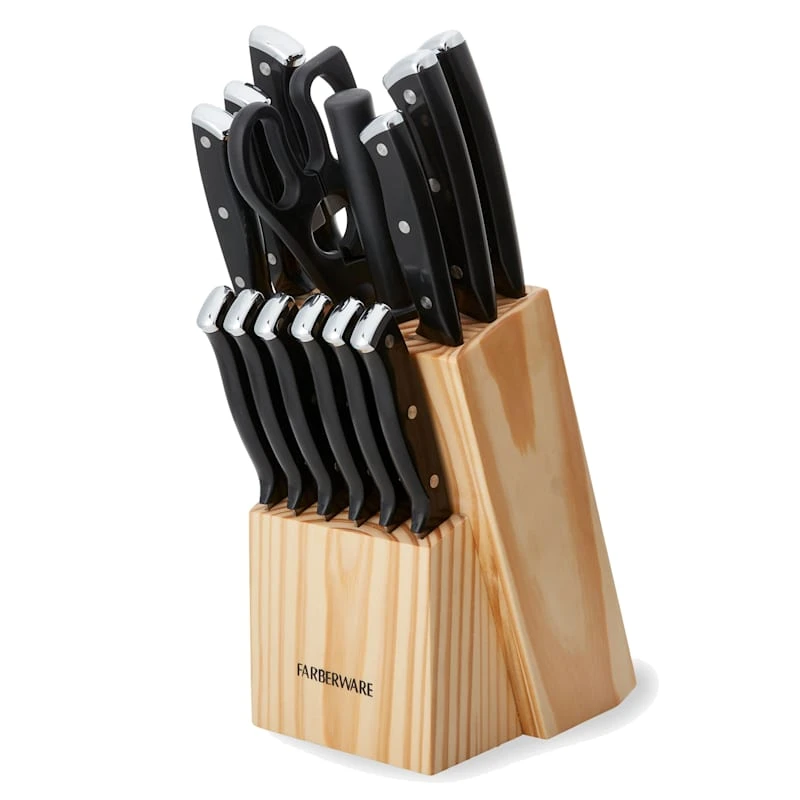 Farberware 15-Piece Triple Riveted Cutlery Block Set 3 Farberware 15-Piece Triple Riveted Cutlery Block Set