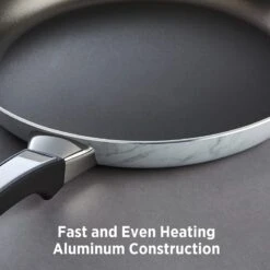 Farberware Designs Non-Stick White Marble-Look Casserole Pan With Lid, 5.5qt -Cheap Cookware Store farberware designs non stick white marble look casserole pan with lid 5.5qt 4