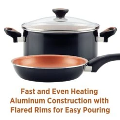 Farberware Glide Nonstick Black & Copper Ceramic Deep Frying Pan With Handle, 12.5" -Cheap Cookware Store farberware glide nonstick black copper ceramic deep frying pan with handle 12.5 2