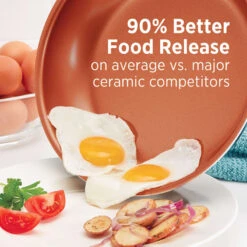 Farberware Glide Nonstick Black & Copper Ceramic Frying Pan, 10" -Cheap Cookware Store farberware glide nonstick black copper ceramic frying pan 10 4