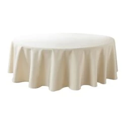 Faro Round Ivory Tablecloth, 70"