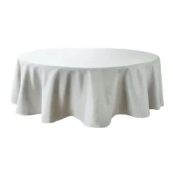Faro Round Silver Tablecloth, 70"