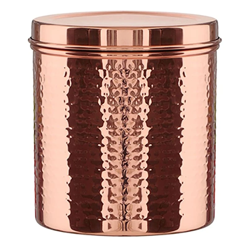 Found & Fable Set Of 3 Hammered Copper Canisters 4 Found & Fable Set Of 3 Hammered Copper Canisters - Image 2