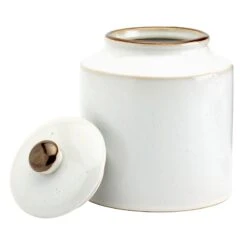 Geneva White Canister, Small -Cheap Cookware Store geneva white canister small 1