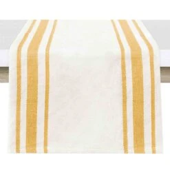 Gold Cafe Striped Table Runner, 14x72