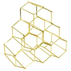 Gold Hexagon Wine Rack