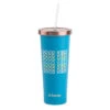 Good Vibes Blue Stainless Steel Tumbler, 24oz -Cheap Cookware Store good vibes blue stainless steel tumbler 24oz