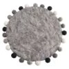 Grey Felt Trivet With Pom-Pom Border, 9"
