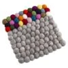 Grey & Multicolor Felt Pom-Pom Ball Trivet