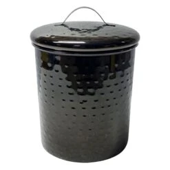 Hammered Black Nickel Canister, Small