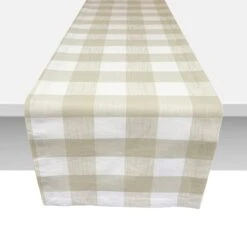 Honeybloom Almond Buffalo Check Table Runner, 72"