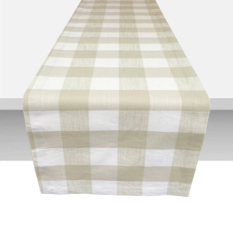 Honeybloom Almond Buffalo Check Table Runner, 72" 3 Honeybloom Almond Buffalo Check Table Runner, 72"