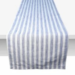 Honeybloom Infinity Blue Striped Table Runner, 72"