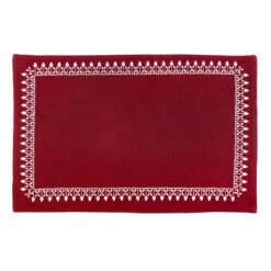 Honeybloom Set Of 4 Bordered Red Placemats