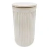 Honeybloom White Ribbed Kitchen Canister, 8"