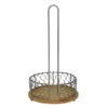 Iron Chicken Wire Paper Towel Holder With Mango Wood Base -Cheap Cookware Store iron chicken wire paper towel holder with mango wood base