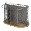 Iron Chicken Wire Weave Utensil Caddy With Mango Wood Base -Cheap Cookware Store iron chicken wire weave utensil caddy with mango wood base