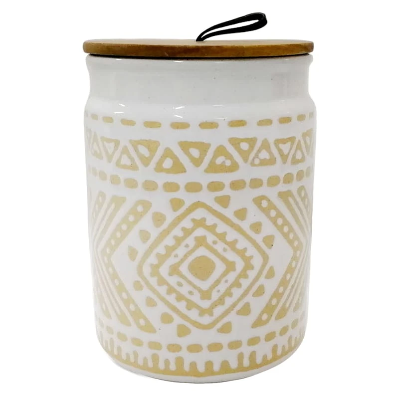 Ivory Tribal Canister, Medium 3 Ivory Tribal Canister, Medium