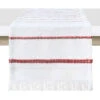 Kenya Red Stripe Table Runner With Fringe, 14x72 -Cheap Cookware Store kenya red stripe table runner with fringe 14x72 1