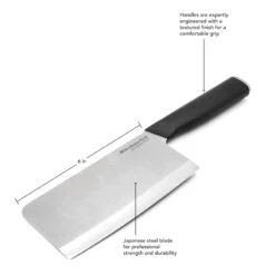 Kitchenaid Classic Black Handle Cleaver Knife, 6" -Cheap Cookware Store kitchenaid classic black handle cleaver knife 6 2