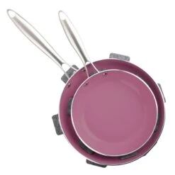Laila Ali 4-Piece Non-Stick Ceramic Fry Pans And Protectors, 8"/10"