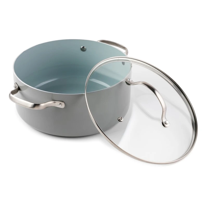 Laila Ali 5-Quart Non-Stick Ceramic Dutch Oven, Dusty Blue 4 Laila Ali 5-Quart Non-Stick Ceramic Dutch Oven, Dusty Blue - Image 2