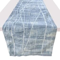 Laila Ali Blue Printed Table Runner, 72"