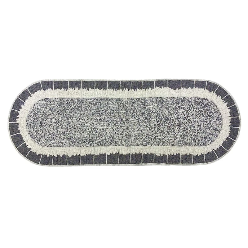 Laila Ali Modern Living Blue Beaded Table Runner, 36x13 3 Laila Ali Modern Living Blue Beaded Table Runner, 36x13