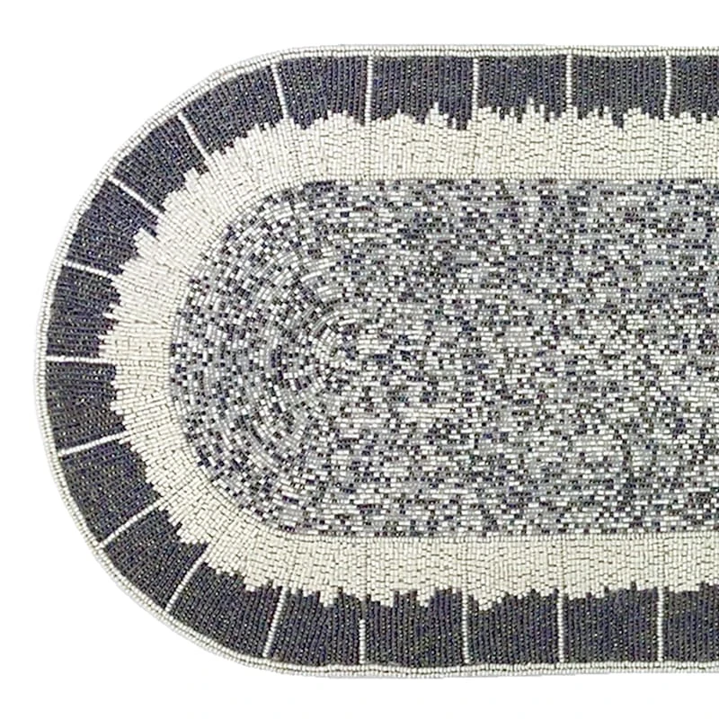 Laila Ali Modern Living Blue Beaded Table Runner, 36x13 4 Laila Ali Modern Living Blue Beaded Table Runner, 36x13 - Image 2