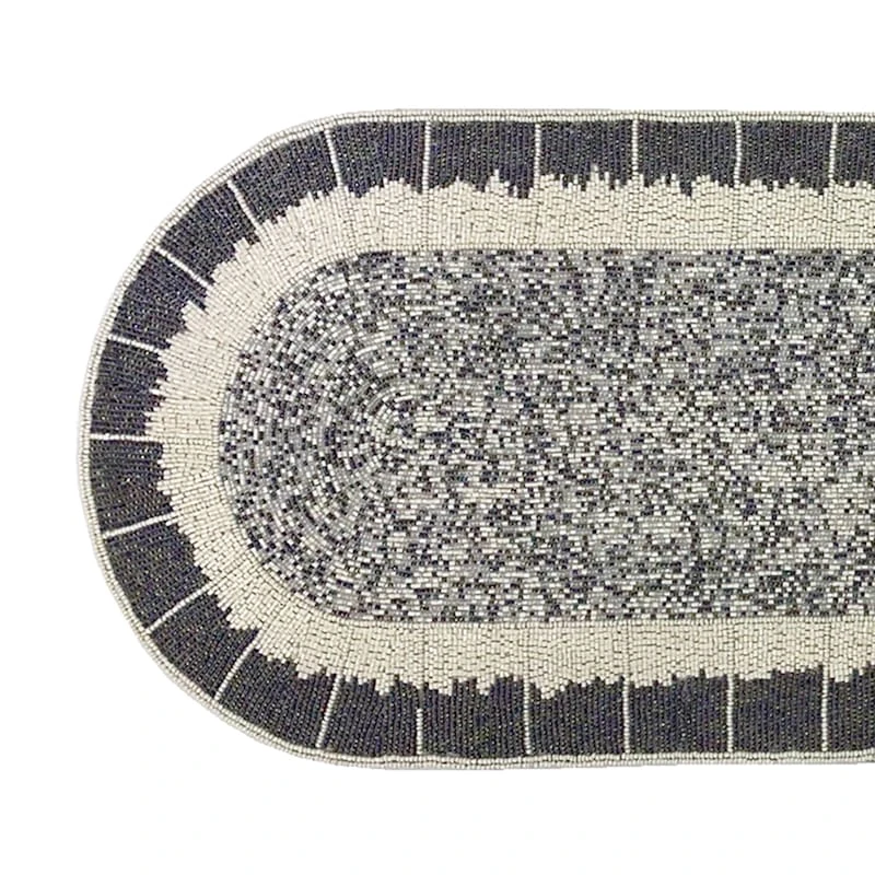 Laila Ali Modern Living Blue Beaded Table Runner, 36x13 5 Laila Ali Modern Living Blue Beaded Table Runner, 36x13 - Image 3