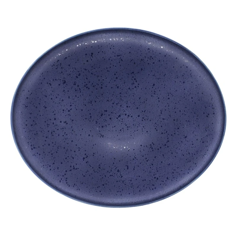 Laila Ali Modern Living Oval Platter, Speckled Blue 3 Laila Ali Modern Living Oval Platter, Speckled Blue