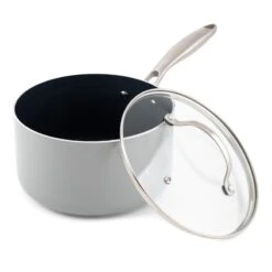 Laila Ali Non-Stick Midnight Blue Ceramic Sauce Pan & Lid, 3.5qt 5 Laila Ali Non-Stick Midnight Blue Ceramic Sauce Pan & Lid, 3.5qt -Cheap Cookware Store laila ali non stick midnight blue ceramic sauce pan lid 3.5qt 1