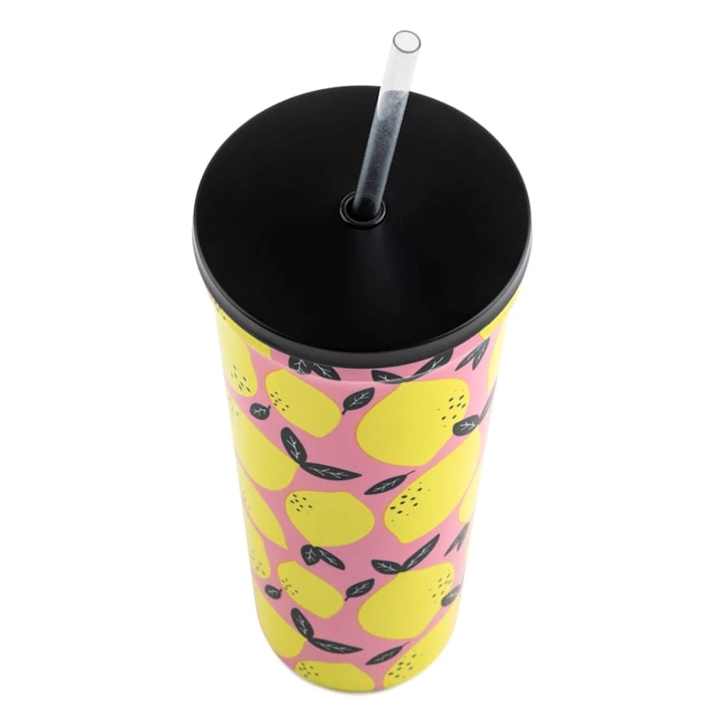 Lemon Print Fashion Tumbler, 24oz 4 Lemon Print Fashion Tumbler, 24oz - Image 2