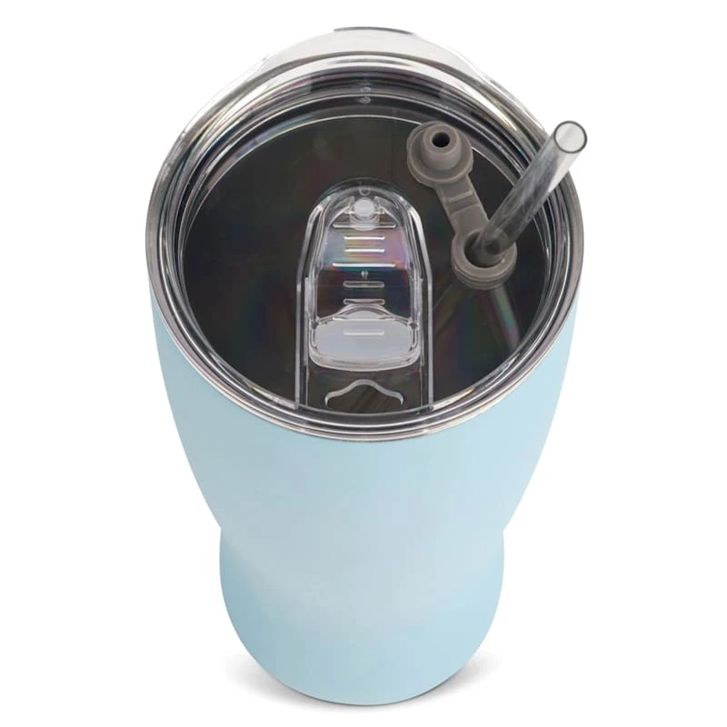 Light Blue Mott Tumbler, 30oz 4 Light Blue Mott Tumbler, 30oz - Image 2