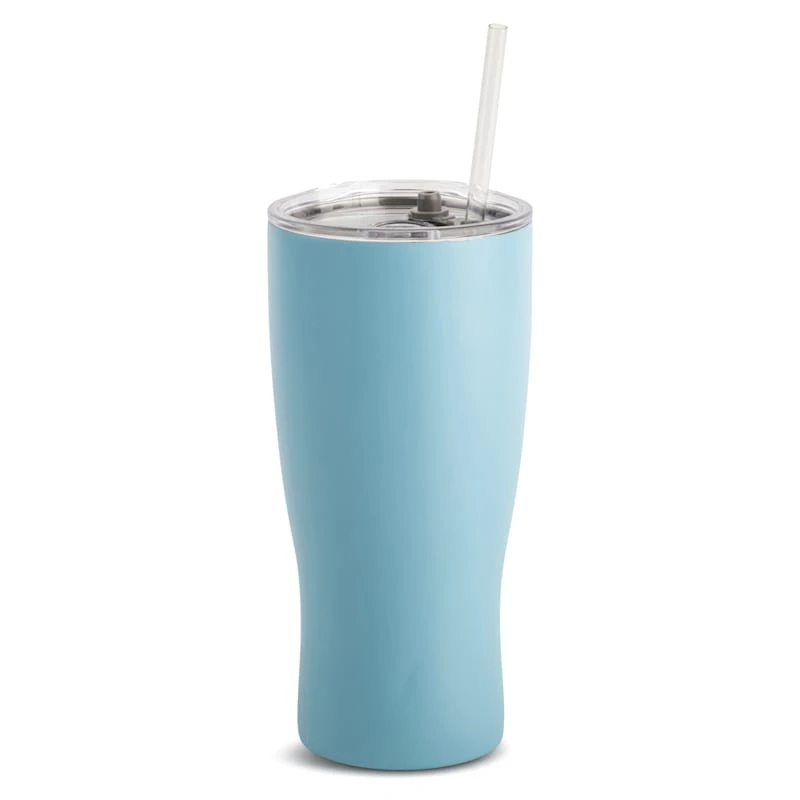 Light Blue Mott Tumbler, 30oz 3 Light Blue Mott Tumbler, 30oz