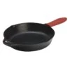 Lodge Cast Iron Skillet With Red Silicone Handle, 12" -Cheap Cookware Store lodge cast iron skillet with red silicone handle 12