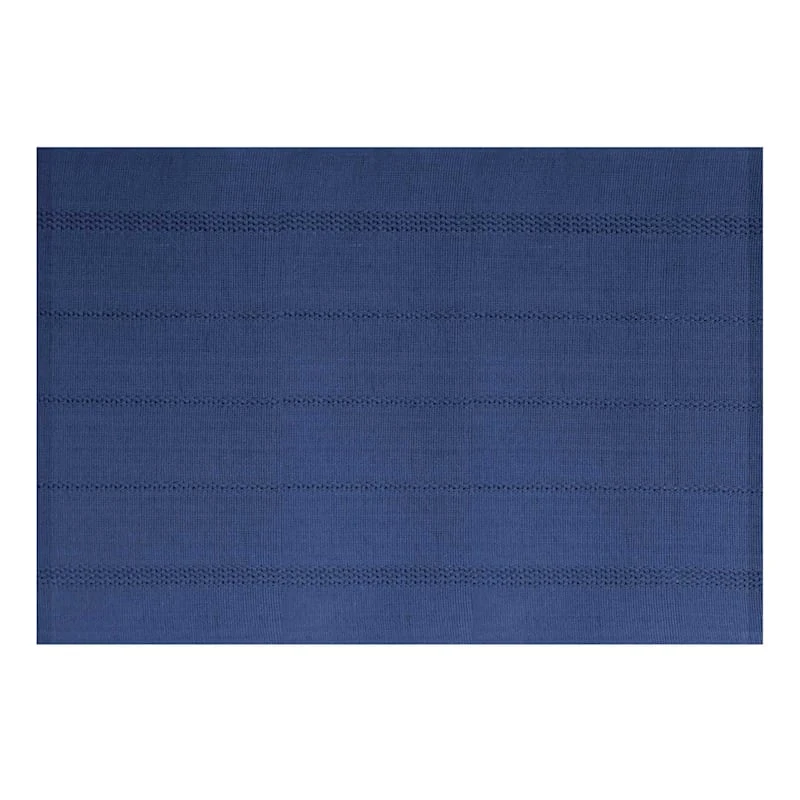 Mylar Navy Blue Woven Cotton Placemat 3 Mylar Navy Blue Woven Cotton Placemat