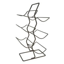 Offset Powder-Coated Bronze Wine Rack