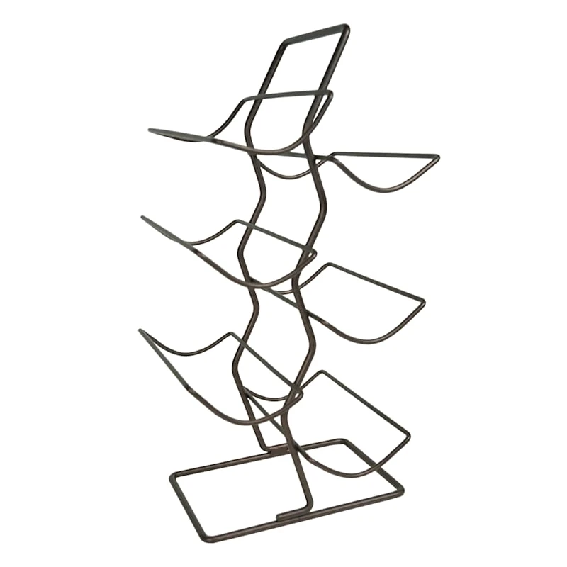 Offset Powder-Coated Bronze Wine Rack 3 Offset Powder-Coated Bronze Wine Rack