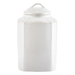 Providence White Scalloped Canister, Large