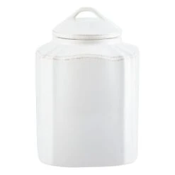 Providence White Scalloped Canister, Medium