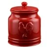 Red Ceramic Rooster Canister, Medium