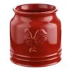 Red Ceramic Rooster Utensil Canister