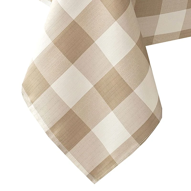 Round Heather & Ivory Buffalo Check Tablecloth, 70" 4 Round Heather & Ivory Buffalo Check Tablecloth, 70" - Image 2