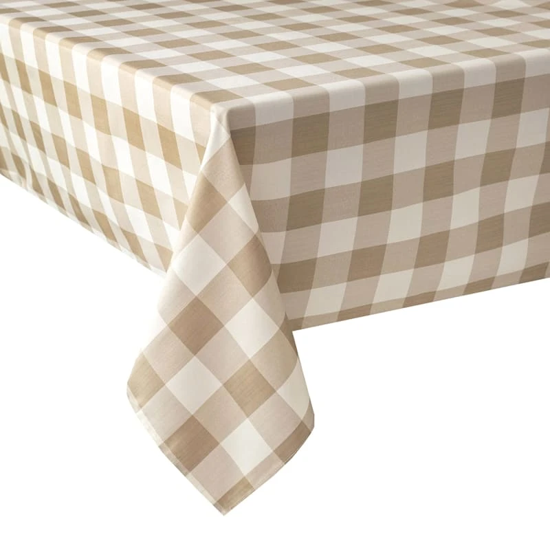 Round Heather & Ivory Buffalo Check Tablecloth, 70" 3 Round Heather & Ivory Buffalo Check Tablecloth, 70"