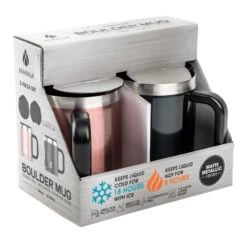 Set Of 2 Boulder Travel Mugs, Rose Gold & Gunmetal -Cheap Cookware Store set of 2 boulder travel mugs rose gold gunmetal 2