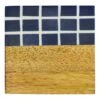 Set Of 4 Blue & Natural Wood Coasters -Cheap Cookware Store set of 4 blue natural wood coasters