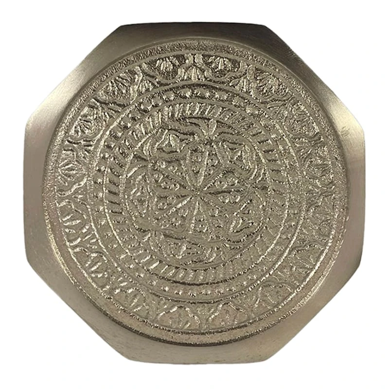 Set Of 4 Embossed Silver Coasters 4 Set Of 4 Embossed Silver Coasters - Image 2