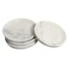 Set Of 4 Marbled Stoneware Rimmed Coasters